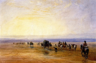 David Cox - On Lancaster Sands, Sunset - 1835